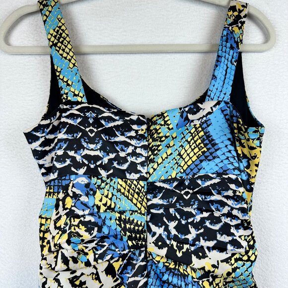 Signature by Sangria Animal Snake Print Dress Womens 4 Satin Cocktail Party Y2K - Picture 8 of 14